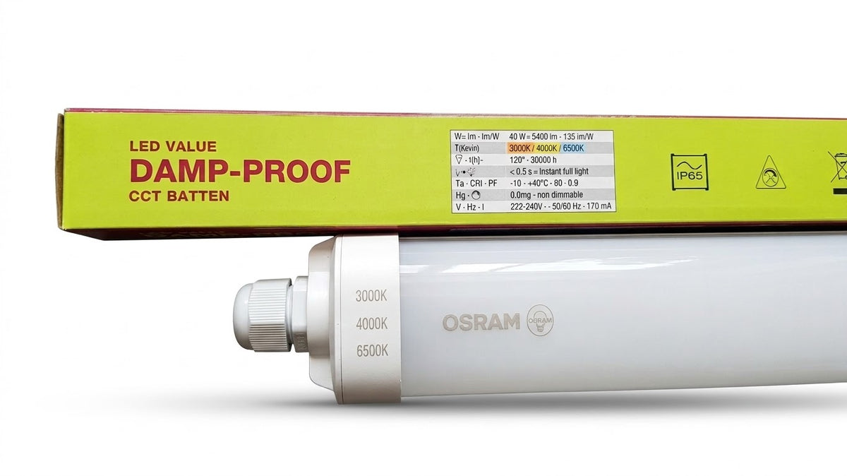 Osram Damp Proof Batten 40w 3CCT.